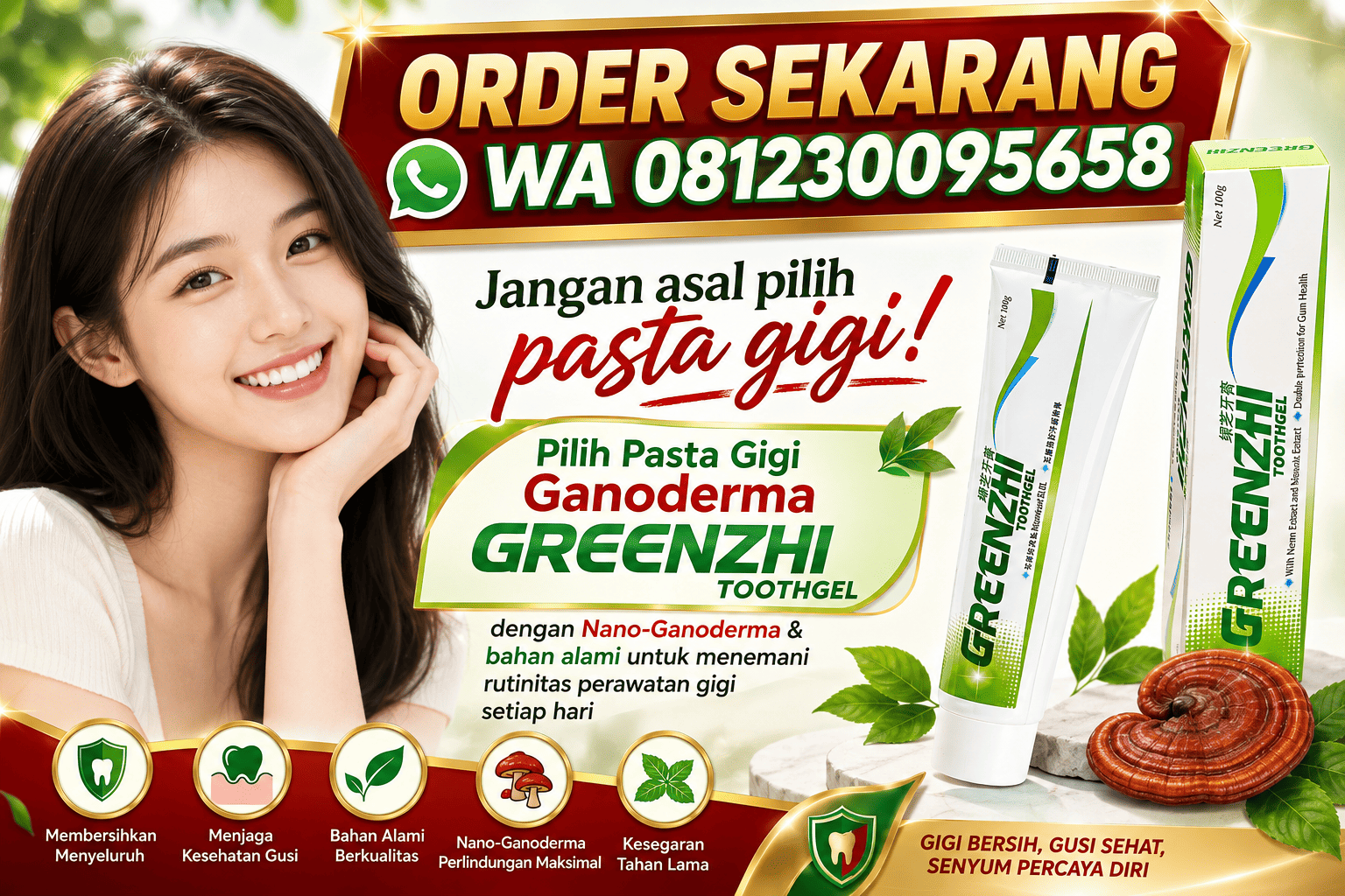 Distributor Pasta Gigi Ganoderma Greenzhi Shuang Hor-Halal BPOM